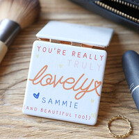 Personalised 'Truly Lovely' Square Compact Mirror