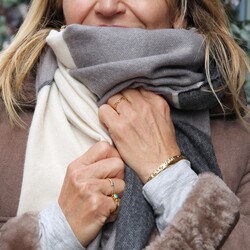 Grey Block Winter Scarf
