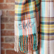 Close up of Personalised Oversized Colourful Tartan Scarf