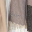 Close up of Personalised Grey Block Winter Scarf