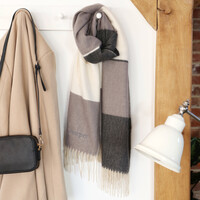 Personalised Embroidered Grey Block Winter Scarf
