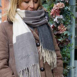 Personalised Embroidered Grey Block Winter Scarf