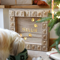 Personalised Fill Your Own Wooden Pet Advent Calendar Light Box