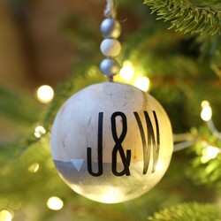 Personalised Initials Metallic Dipped Wooden Bauble