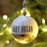 Personalised Name Metallic Dipped Wooden Bauble