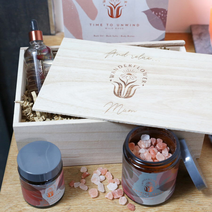 Personalised 'Time To Unwind' Wild Rose Beauty Set Lisa Angel