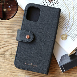 Black Vegan Leather iPhone Wallet Case