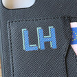 Lisa Angel Printed Personalised Block Initials Black Vegan Leather iPhone Case