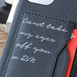 Lisa Angel Personalised Message Black Vegan Leather iPhone Case