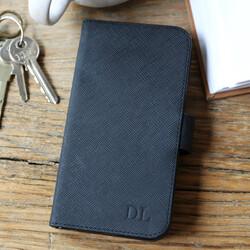 Personalised Black Vegan Leather iPhone 11 Case