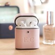 Personalised Pink Vegan Leather AirPods Case