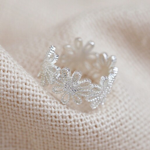 Lisa Angel Ladies' Daisy Ear Cuff in Silver