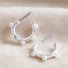 Lisa Angel Ladies' Silver Pearl Edge Hoop Stud Earrings