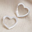 Lisa Angel Ladies' Small Heart Hoop Earrings in Silver