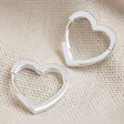 Lisa Angel Ladies' Small Heart Hoop Earrings in Silver