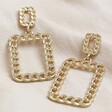 Lisa Angel Ladies' Statement Antique Effect Gold Chain Square Drop Earrings