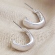 Lisa Angel Ladies' Wide Irregular Shape Hoop Earrings in Silver