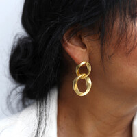 Statement Antique Effect Gold Chain Drop Earrings