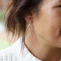 Statement Twisted Drop Earrings in Silver