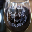 Lisa Angel Personalised Vintage Swirls Wine Glass