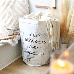 Blankets and Snuggies Round Marble Effect Storage Sack