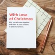 Front of With Love At Christmas Greeting Card