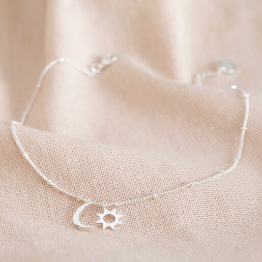 Lisa Angel Moon and Sun Anklet in Silver 