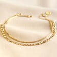 Stylish Set of 2 Chain Anklets in Gold