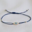 Lisa Angel Crystal Eye and Navy Cord bracelet