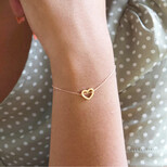 Delicate Open Heart Bracelet in Rose Gold