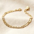 Polished Flat Figaro Chain Bracelet in Gold