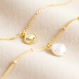 Set of Two Freshwater Pearl and Disc Bracelets in Gold From Lisa Angel