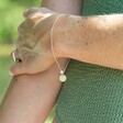 Carly Rowena Personalised Sterling Silver Opalite Bead Chain Bracelet on Model