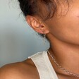 Ball Stud and Chain Drop Earrings on Model