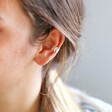 Model Wearing Fern Ear Cuff in Silver