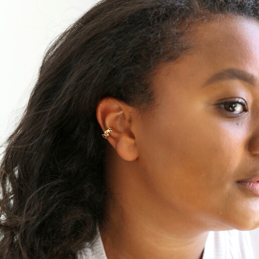 Model Wearing Lisa Angel Star Ear Cuff in Gold 