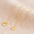 Lisa Angel Thread Through Mismatched Heart Earrings in Gold