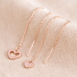 Lisa Angel Ladies' Thread Through Mismatched Heart Earrings in Rose Gold