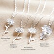 Birth Flower Pendant Necklaces - Silver - Sep - Oct - Nov - Dec