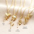 Birth Flower Pendant Necklaces - Gold - May - August