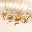 Gold Birth Flower Pendant Necklaces