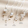 Birth Flower Pendant Necklaces - Silver - May - August