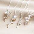 Silver Birth Flower Pendant Necklaces