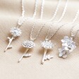 Lisa Angel Birth Flower Pendant Necklaces in Silver