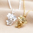 Birth Flower Pendant Necklaces in Silver and Gold