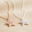 Lisa Angel Crystal Star Necklace Available in Silver and Rose Gold