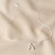 Full Length of Diamante Initial Necklace in Silver