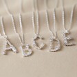 Diamante Initial Necklace in Silver A to E