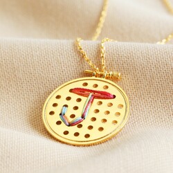 'Embroider Your Own' Necklace Kit in Gold
