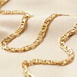 Polished Flat Figaro Chain Necklace in Gold